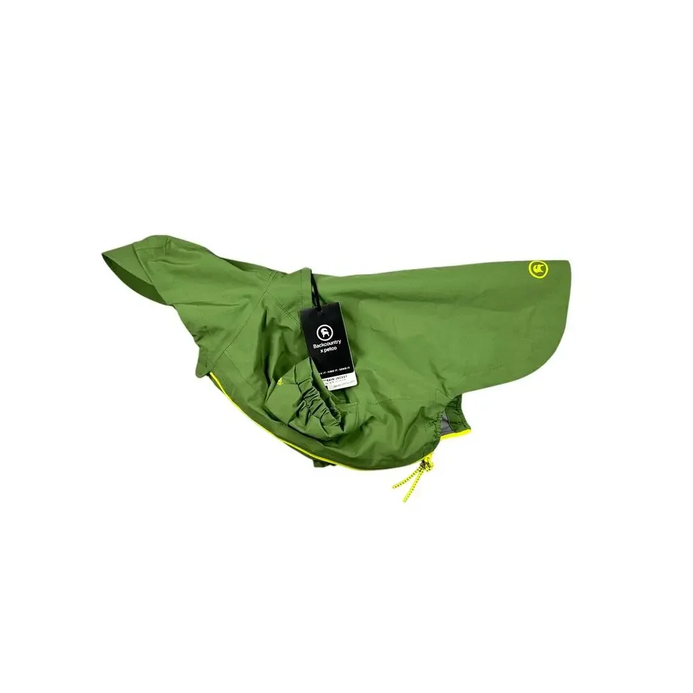 Backcountry x Petco Dog Rain Jacket Green Waterproof Hooded Medium